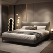 12. Viktor taupe bed viewed at an angle