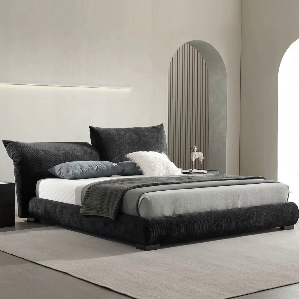 12. Zuri corduroy bed in an alternative upholstery shade