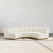 Zafar Modular Sofa, Armless Curved Sofa, White Boucle