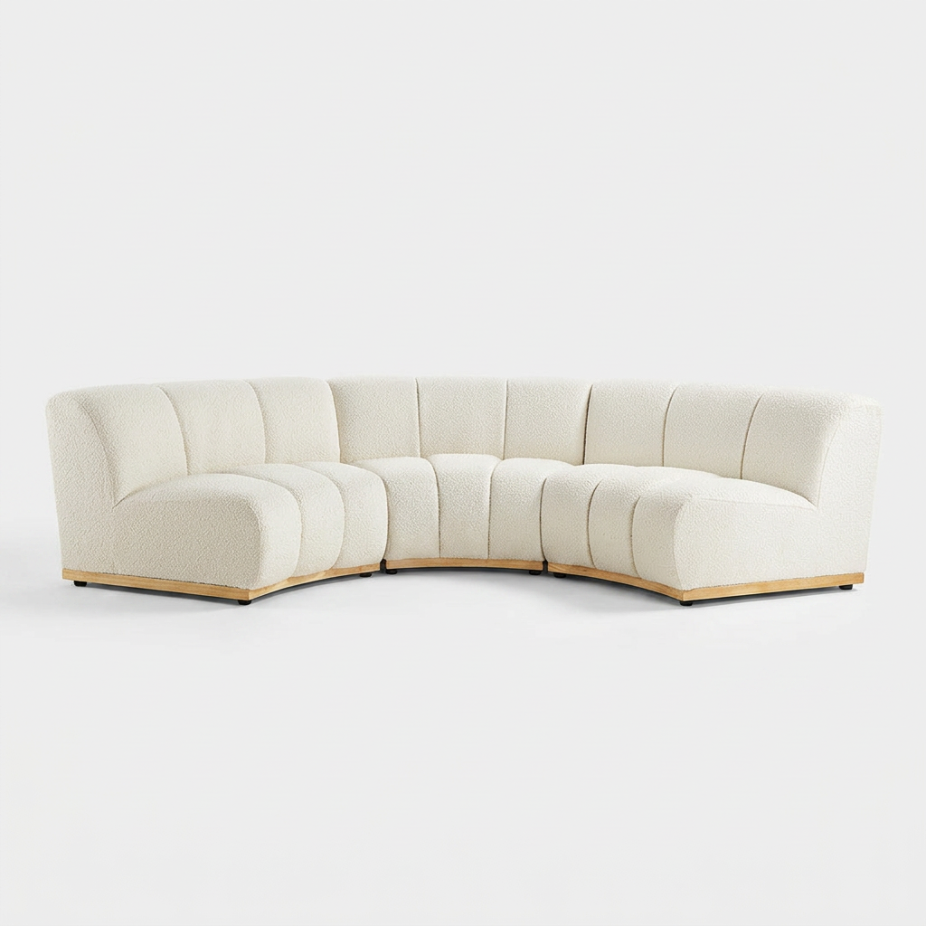 16. Zafar curved modular sofa on a white background