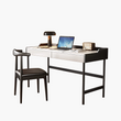 Zuriel Office Desk, White Sintered Stone