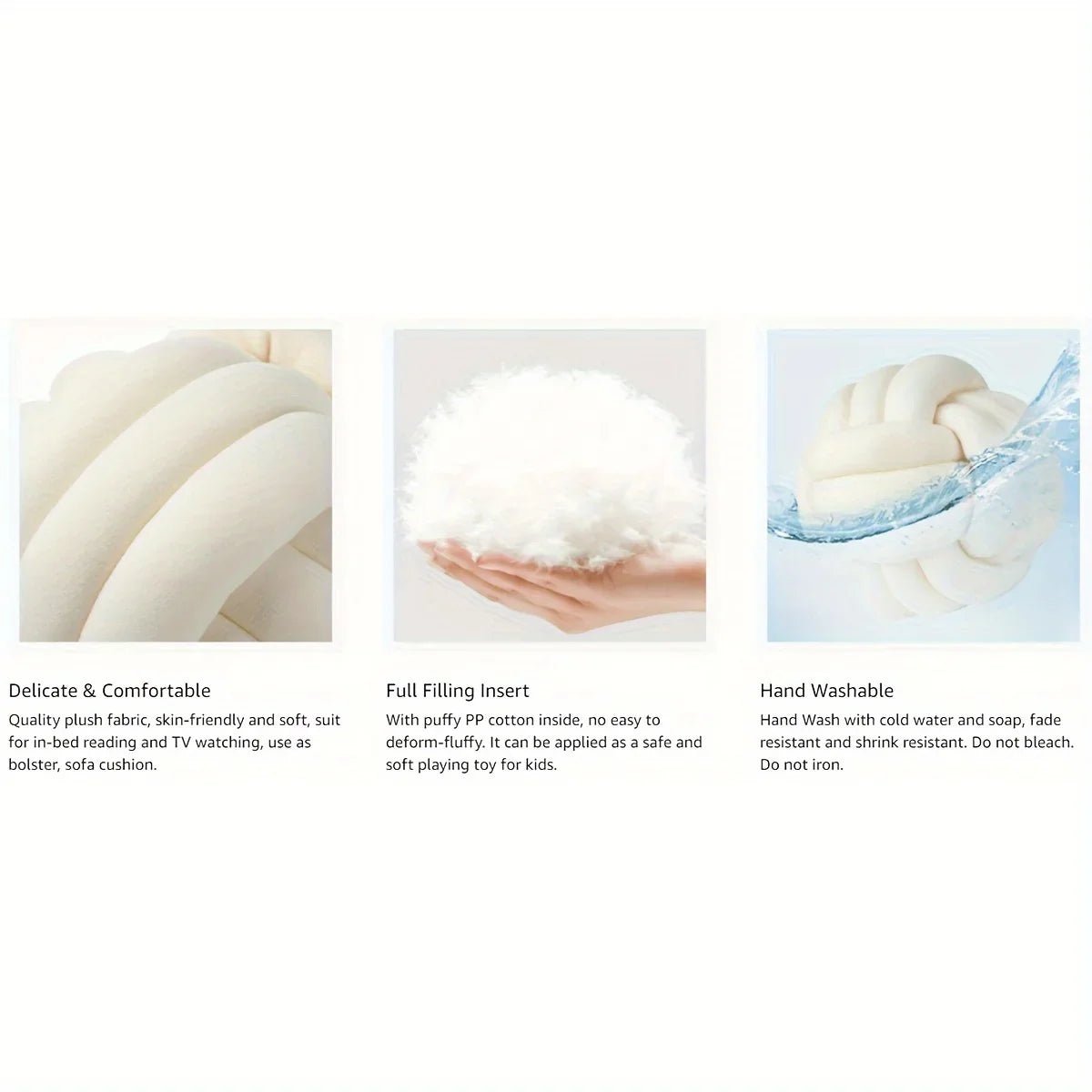 1pc Art Deco Striped Knot Pillow - Handmade, Soft Polyester.Cotton, Modern & Cozy Decorative Cushion for Homeand Sofa 9*9inch