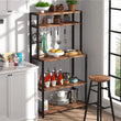 1PCS 5 - Tier Kitchen Bakers Rack Utility Storage Cabinet Floor Standing Microwave Oven Stand Shelves Pantry Spice Rack