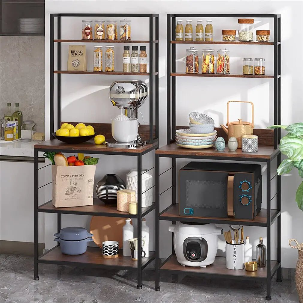 1PCS 5 - Tier Kitchen Bakers Rack Utility Storage Cabinet Floor Standing Microwave Oven Stand Shelves Pantry Spice Rack