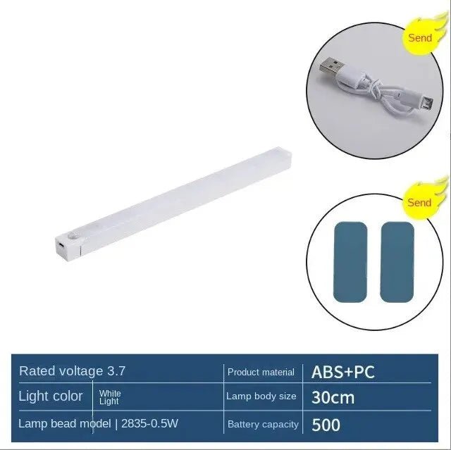 1PCS Human Ultra - thin Sensing Intelligent USB Charging Sensing Light Strip Display Cabinet Kitchen Wardrobe Dimming Light