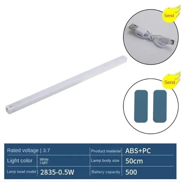 1PCS Human Ultra - thin Sensing Intelligent USB Charging Sensing Light Strip Display Cabinet Kitchen Wardrobe Dimming Light
