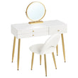1SET Vanity Dressing Table Cosmetic Make up Table with Lighting Adjustable LED Mirror Light 3 Drawers Velvet Stool for Bedroom