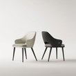 2. Bianchi ivory and black dining chairs