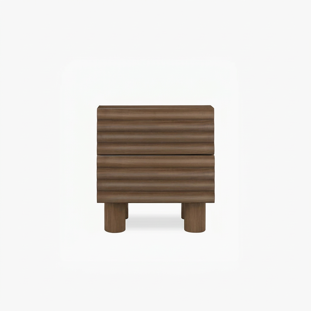 2. Clancy wooden bedside table front view