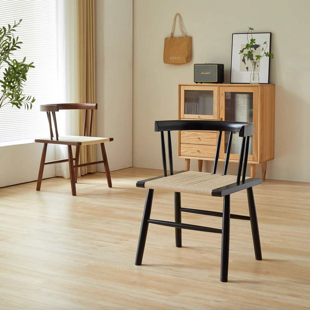 2. Eenoch black and brown dining chairs