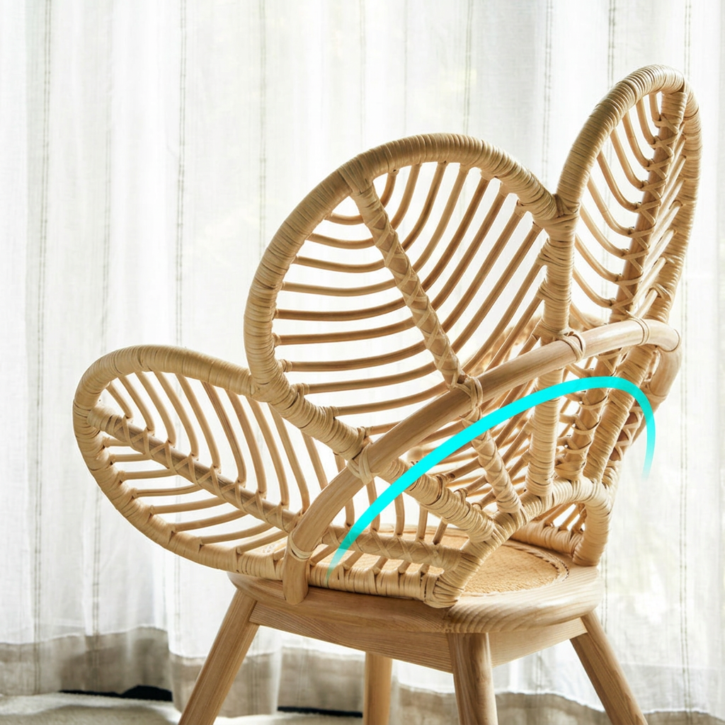 2. Larkin rattan backrest rear detail