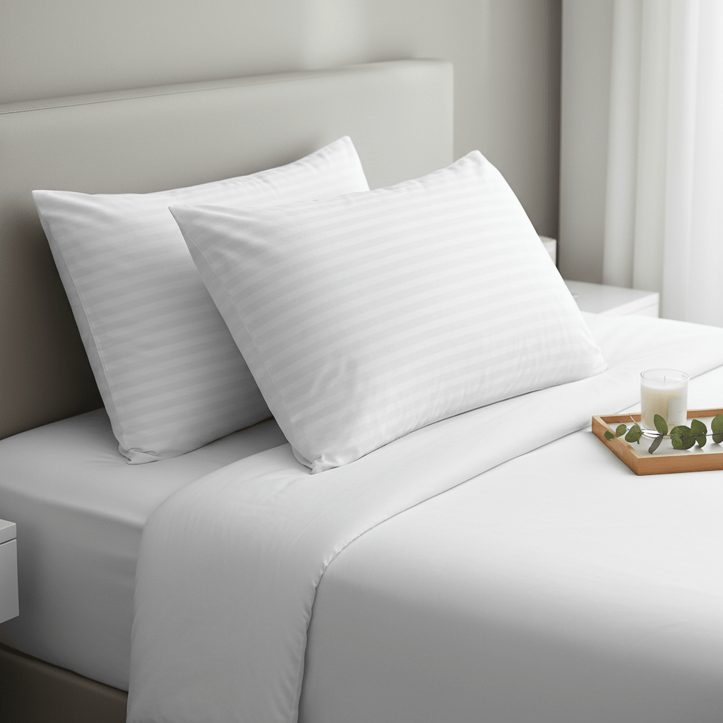 2 Pack Luxury Hotel Pillows Hypoallergenic Hollowfibre Soft Medium Support for Comfortable Sleep