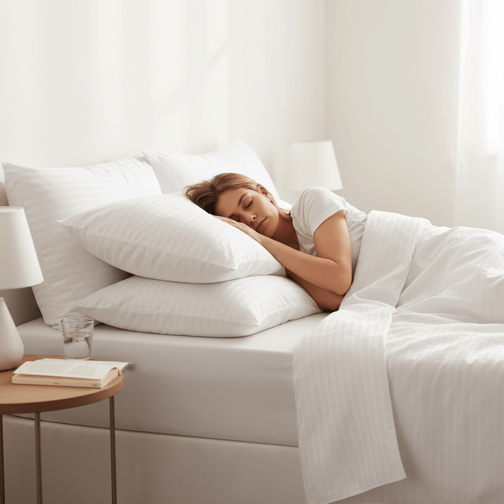 2 Pack Luxury Hotel Pillows Hypoallergenic Hollowfibre Soft Medium Support for Comfortable Sleep