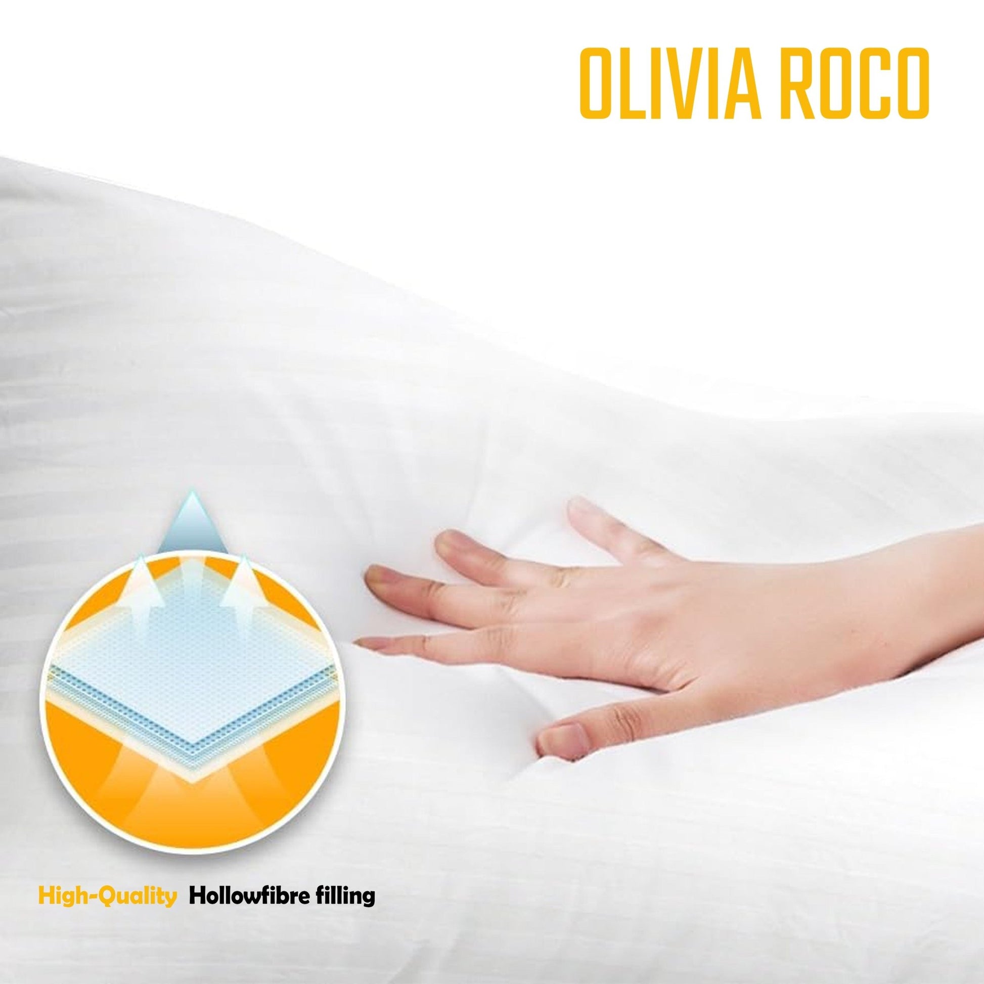 2 Pack Luxury Hotel Pillows Hypoallergenic Hollowfibre Soft Medium Support for Comfortable Sleep