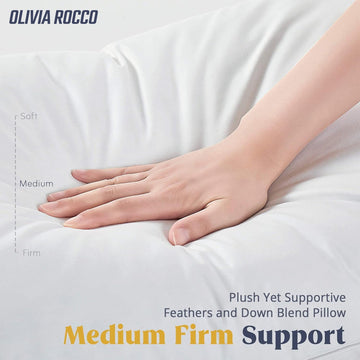 2 Pack Luxury Hotel Quality Duck Feather and Down Pillows Pair Hypoallergenic Premium Filling for Superior Comfort and Support