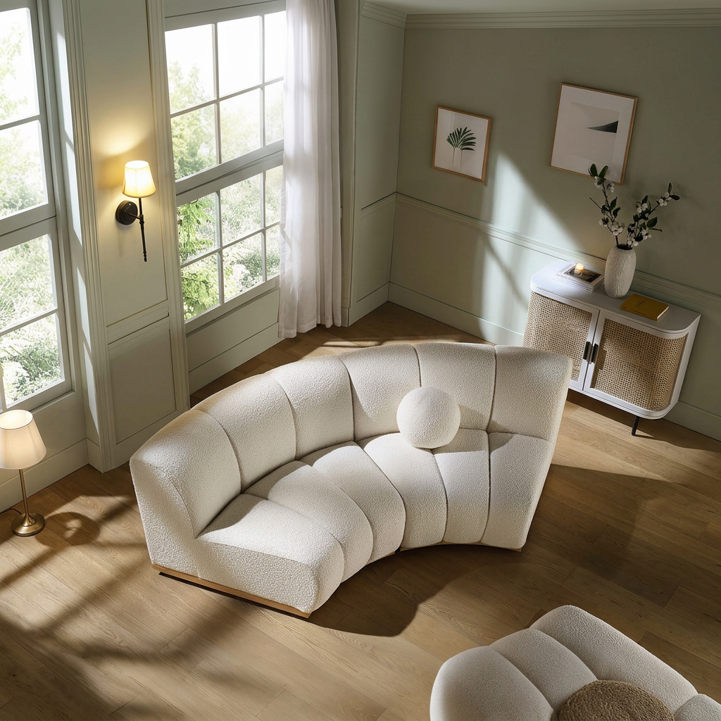 2. Zafar curved modular sofa viewed from above
