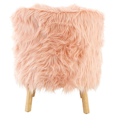 Kids Pink Faux Fur Chair