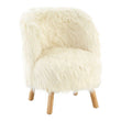 Kids White Faux Fur Chair