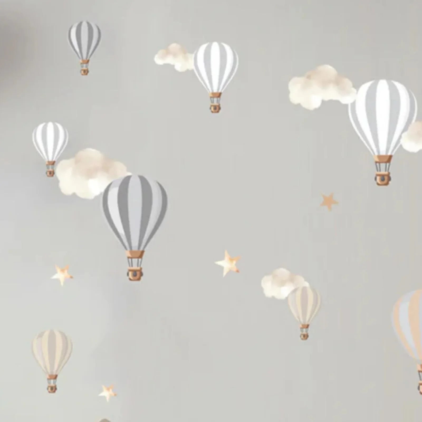 Live Vida Hot Air Balloons Wall Stickers A4 - Neutral