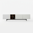 3. Acacia white TV stand on a white background