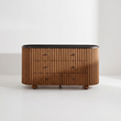 3. Ava black marble sideboard on a white background