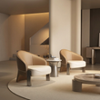 3. Pappas brown leather armchairs in a contemporary interior