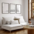 3 Pictures for Living Room | New York Skyline Line Art Skyscraper wall art displayed on a wall in a styled room — view 5