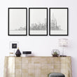 3 Pictures for Living Room | New York Skyline Line Art Skyscraper wall art displayed on a wall in a styled room — view 6