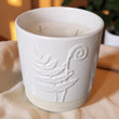 3 - Wick Candle in White Ceramic Fern Pot