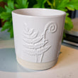 3 - Wick Candle in White Ceramic Fern Pot