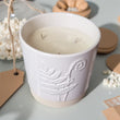 3 - Wick Candle in White Ceramic Fern Pot
