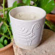 3 - Wick Candle in White Ceramic Fern Pot