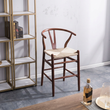 3. Wishbone brown wood bar stool viewed from above