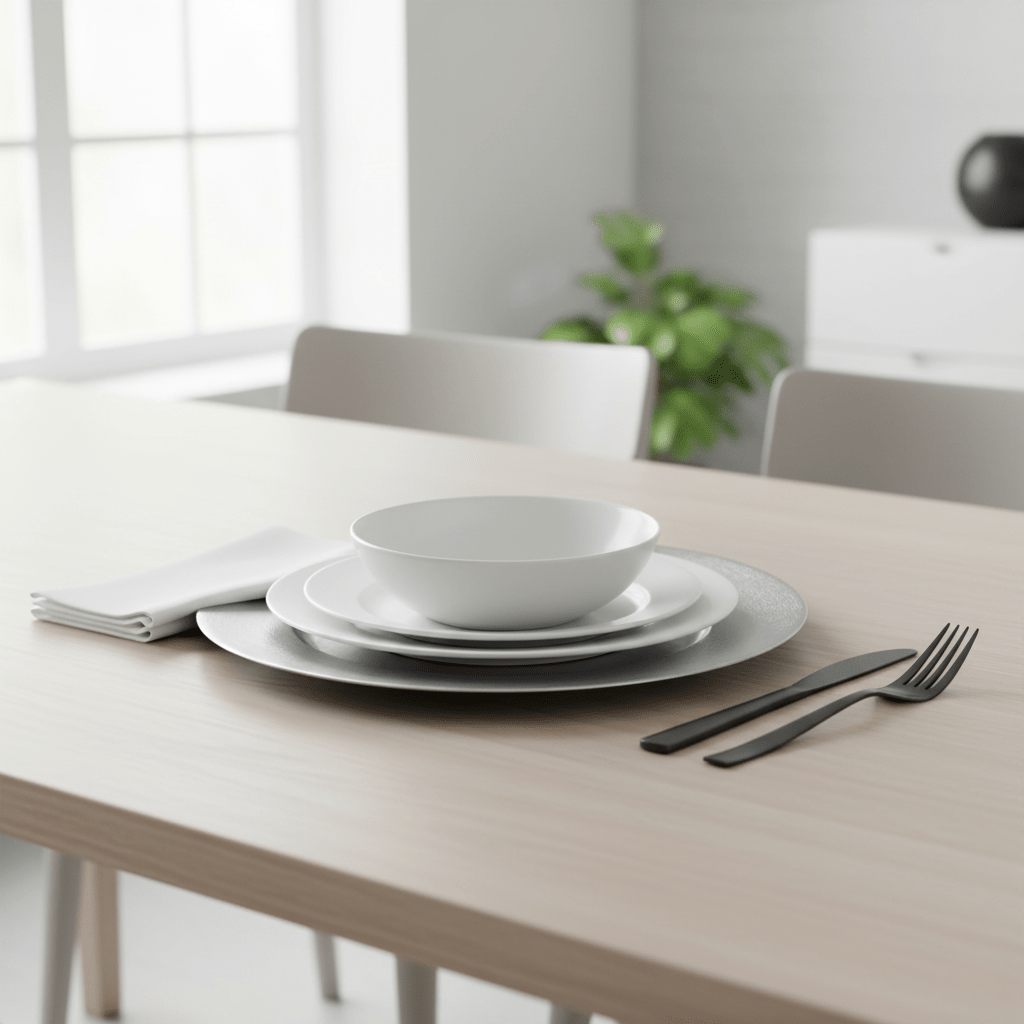 33cm Dia Silver Finish Charger Plate