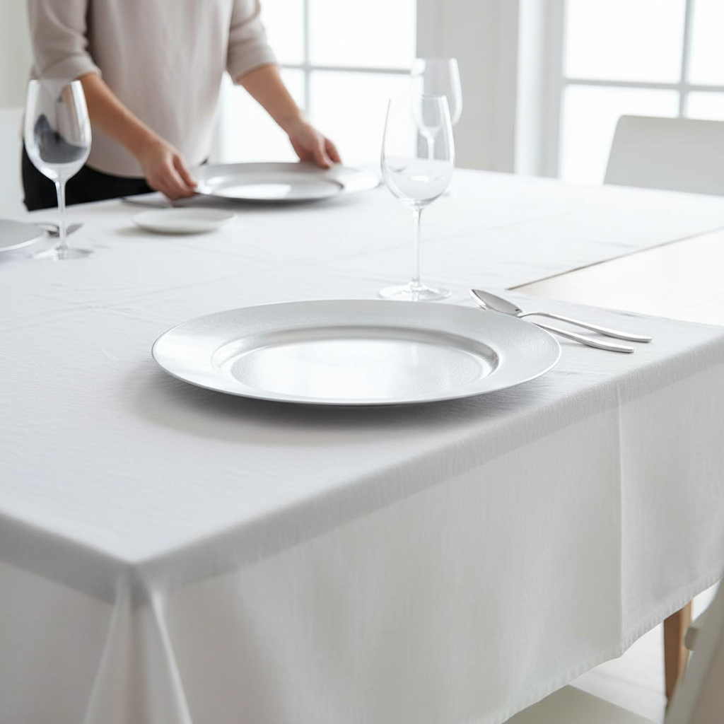 33cm Dia Silver Finish Charger Plate