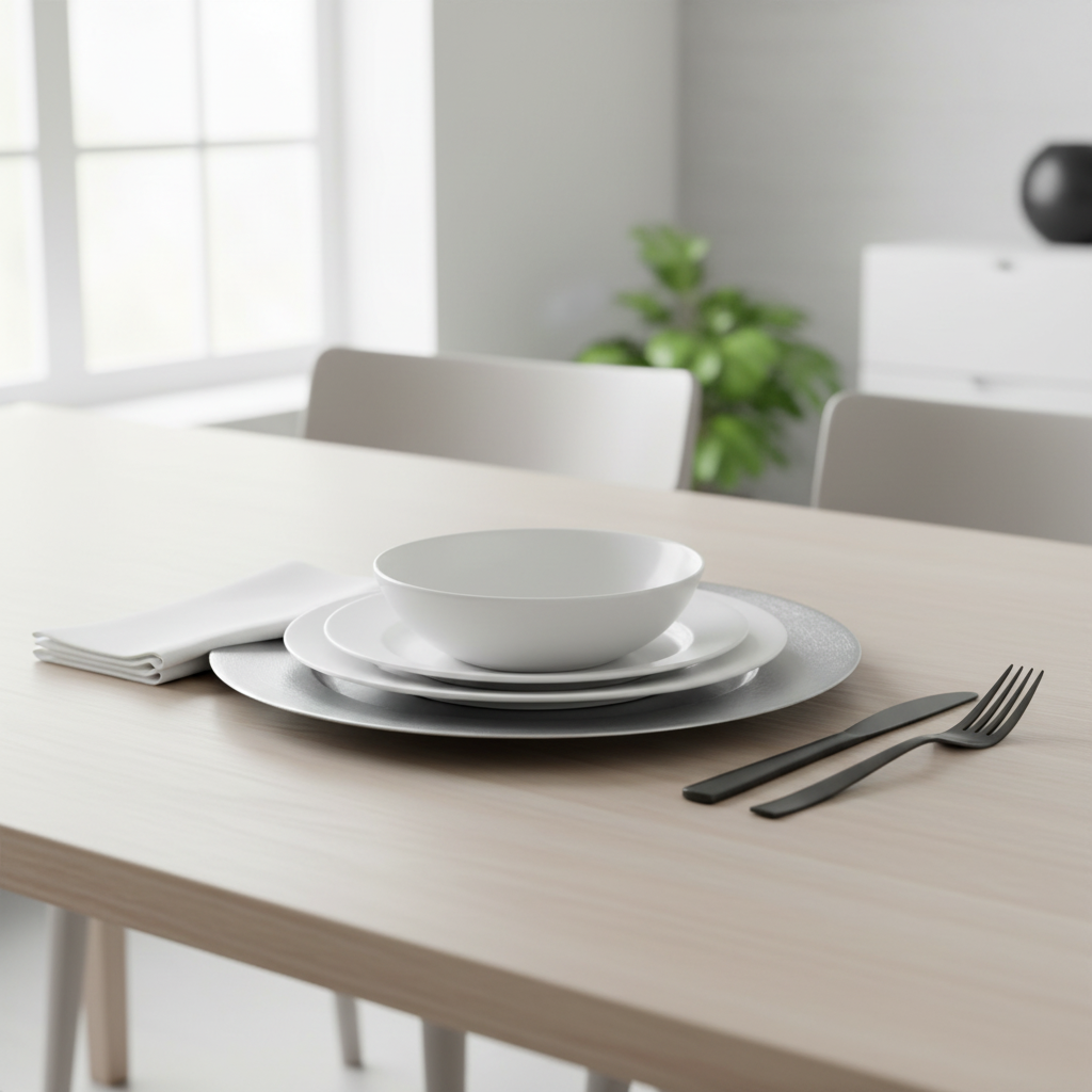 33cm Dia Silver Finish Charger Plate