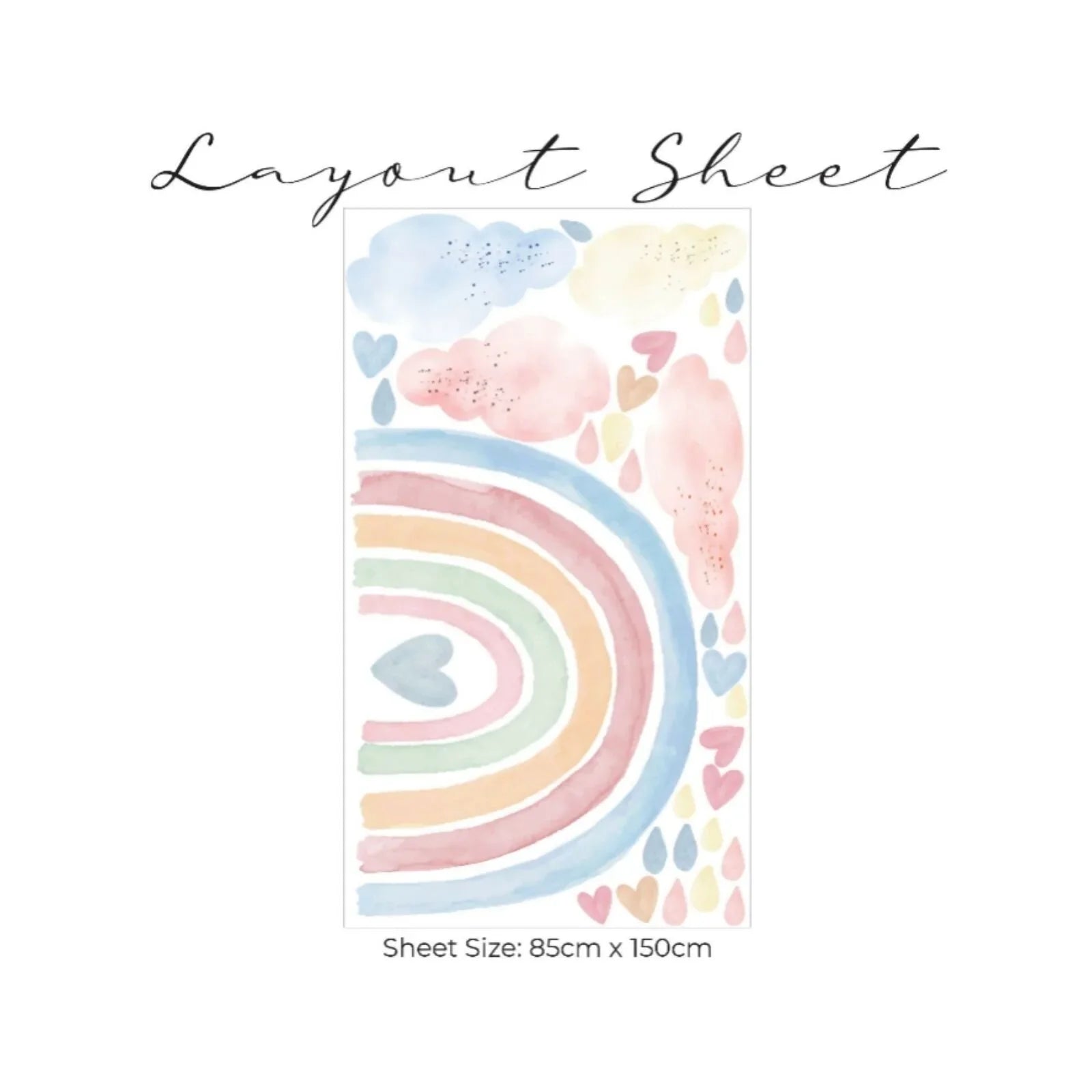 Live Vida Rainbow & Raindrops Wall Stickers