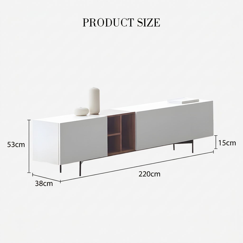 4. Acacia white TV stand dimensions