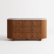 4. Ava white marble sideboard on a white background