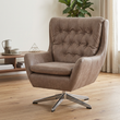 4. Harold taupe swivel chair viewed at an angle in a contemporary living room