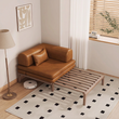 4. Ocampo brown leather sofa bed with pull-out slatted frame