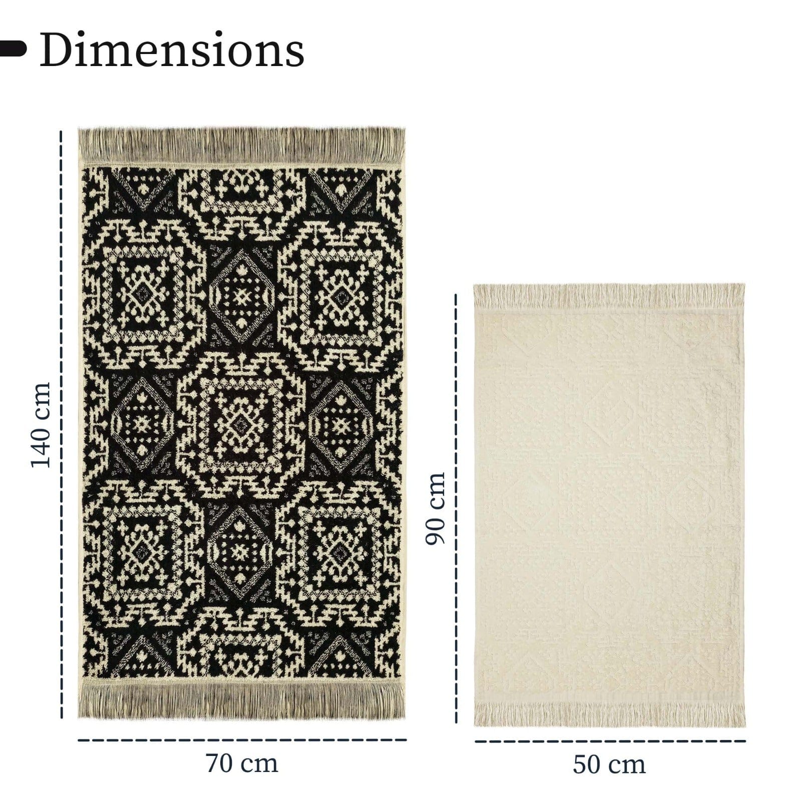 4 Piece Moroccan Towel Set 100% Cotton 500GSM High Absorbency Quick Drying Durable Soft Hand and Bath Towels for Elegant Bathroom Decor