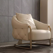 4. Quigley diamond-stitched leather side and bronze frame detail