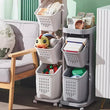 4 - Tier Storage Rack Laundry Basket with Wheels