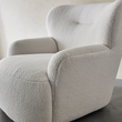 Carmen Armchair With Footstool, White Boucle