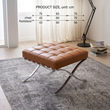 5. Barcelona brown leather footstool on a patterned rug
