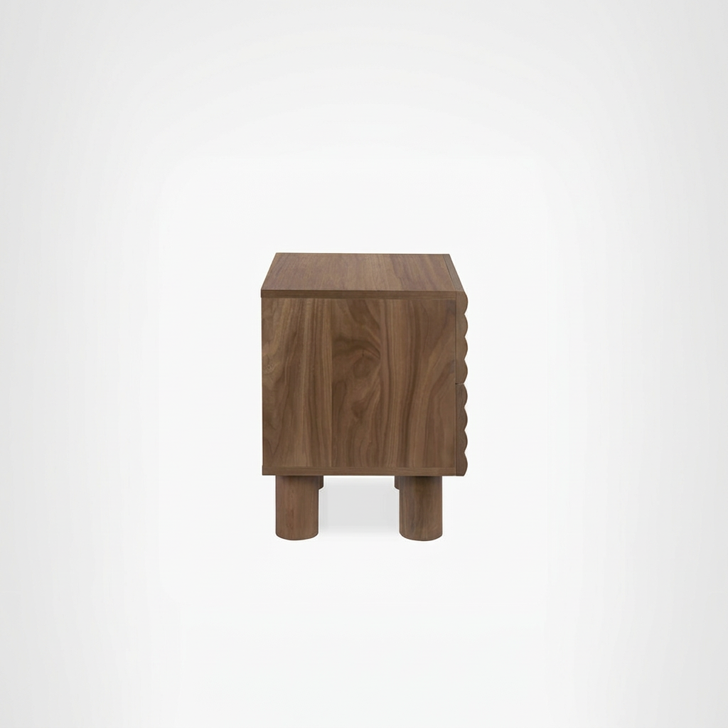 5. Clancy wooden bedside table side view