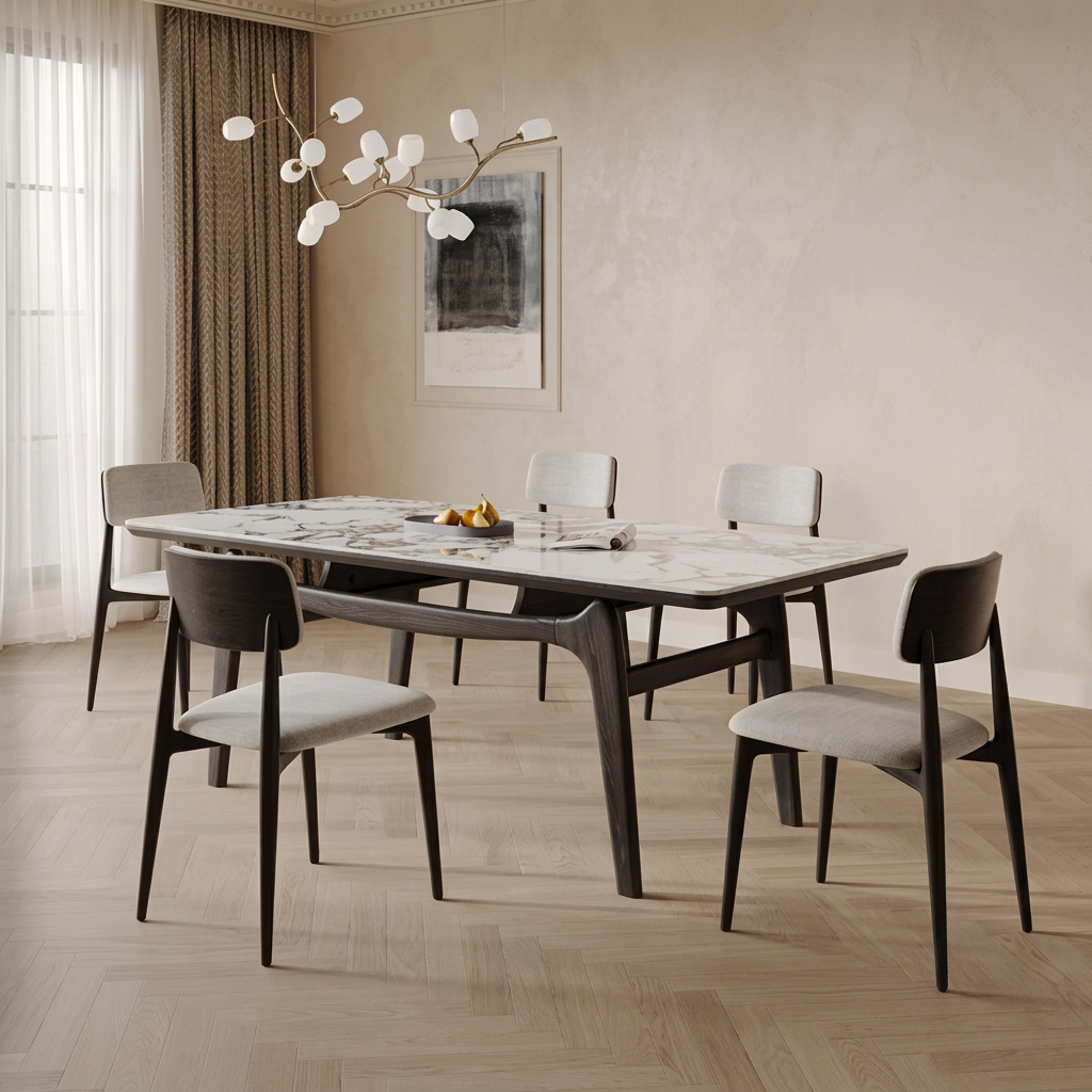 5. Dobson dining table angled room view