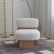 5. Evander white boucle chair front view