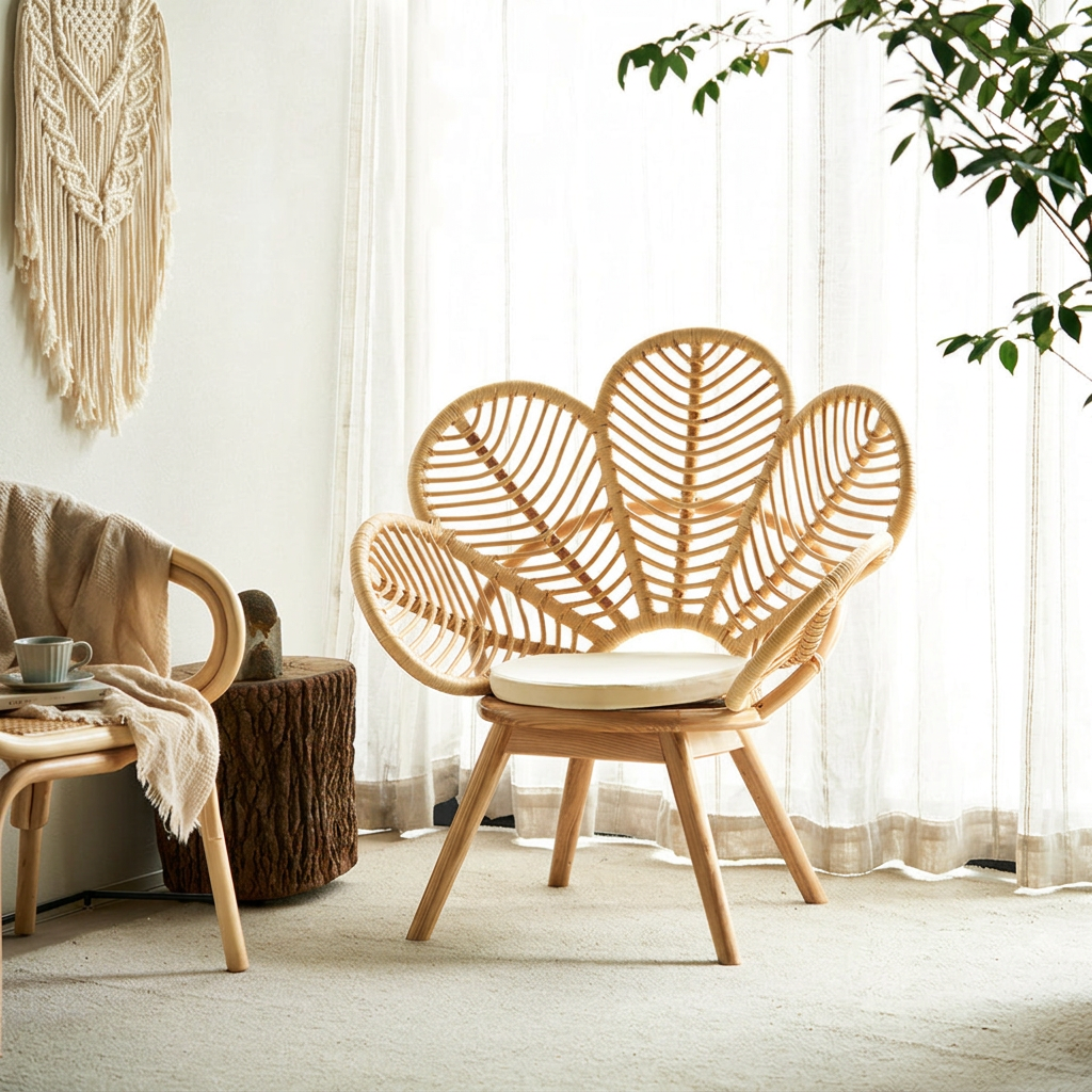 5. Larkin rattan lounge chair front room view